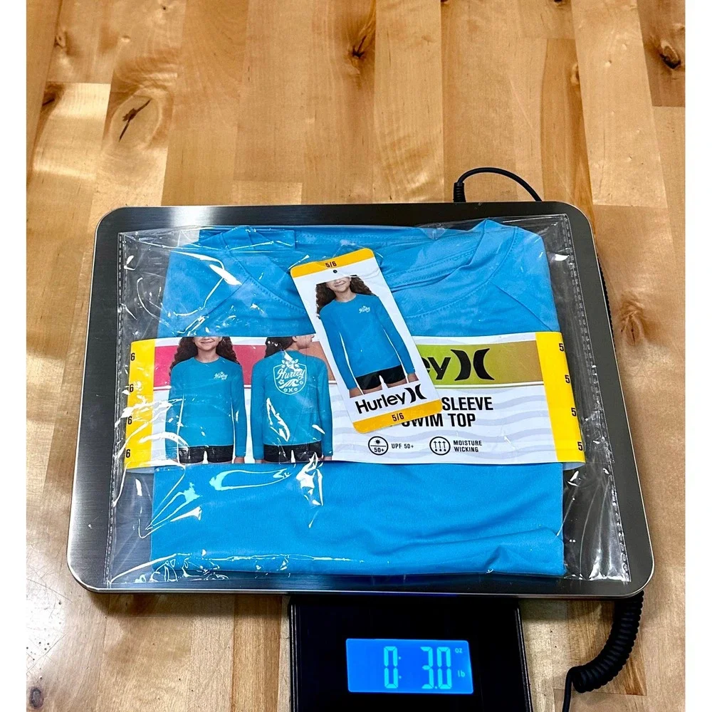 Hurley Swim Top Youth 5/6 Turquoise New UPF 50+ Long‎ Sleeve Rash Guard